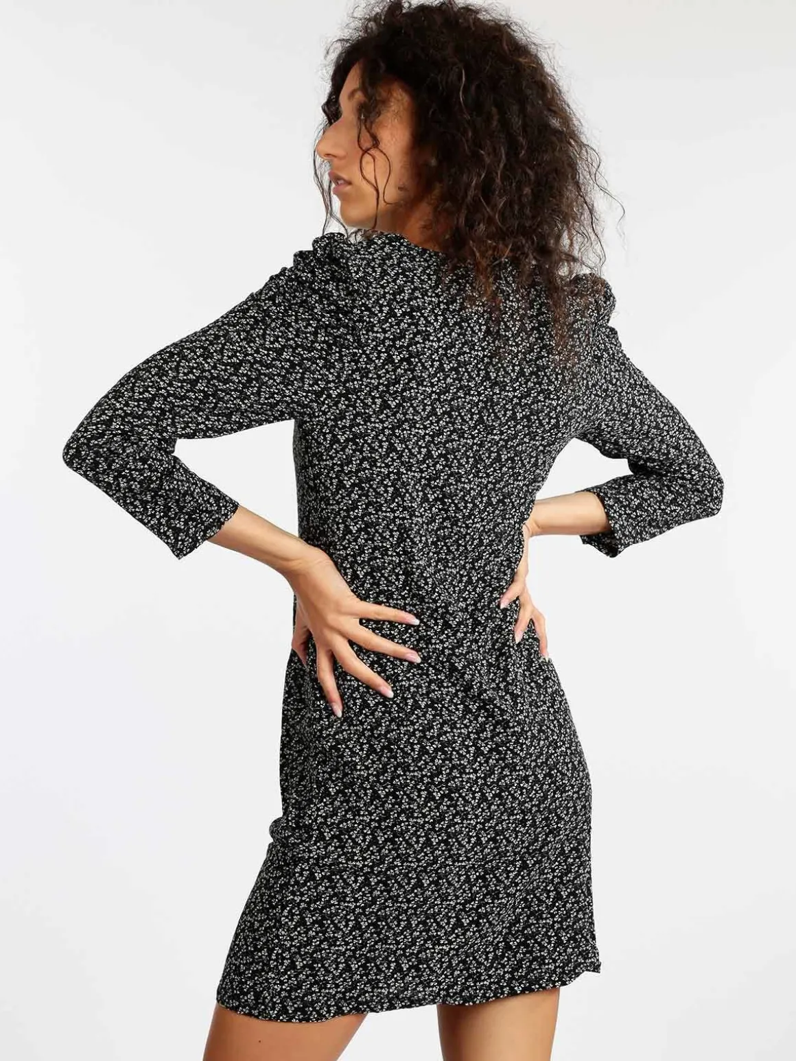 Sweet Miss Vestito donna a fiori con manica arricciata