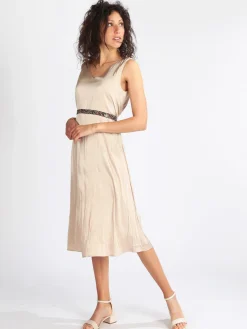 Sweet Miss Vestito donna smanicato effetto seta