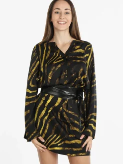 Sweet Miss Vestito leggero donna manica lunga con stampa