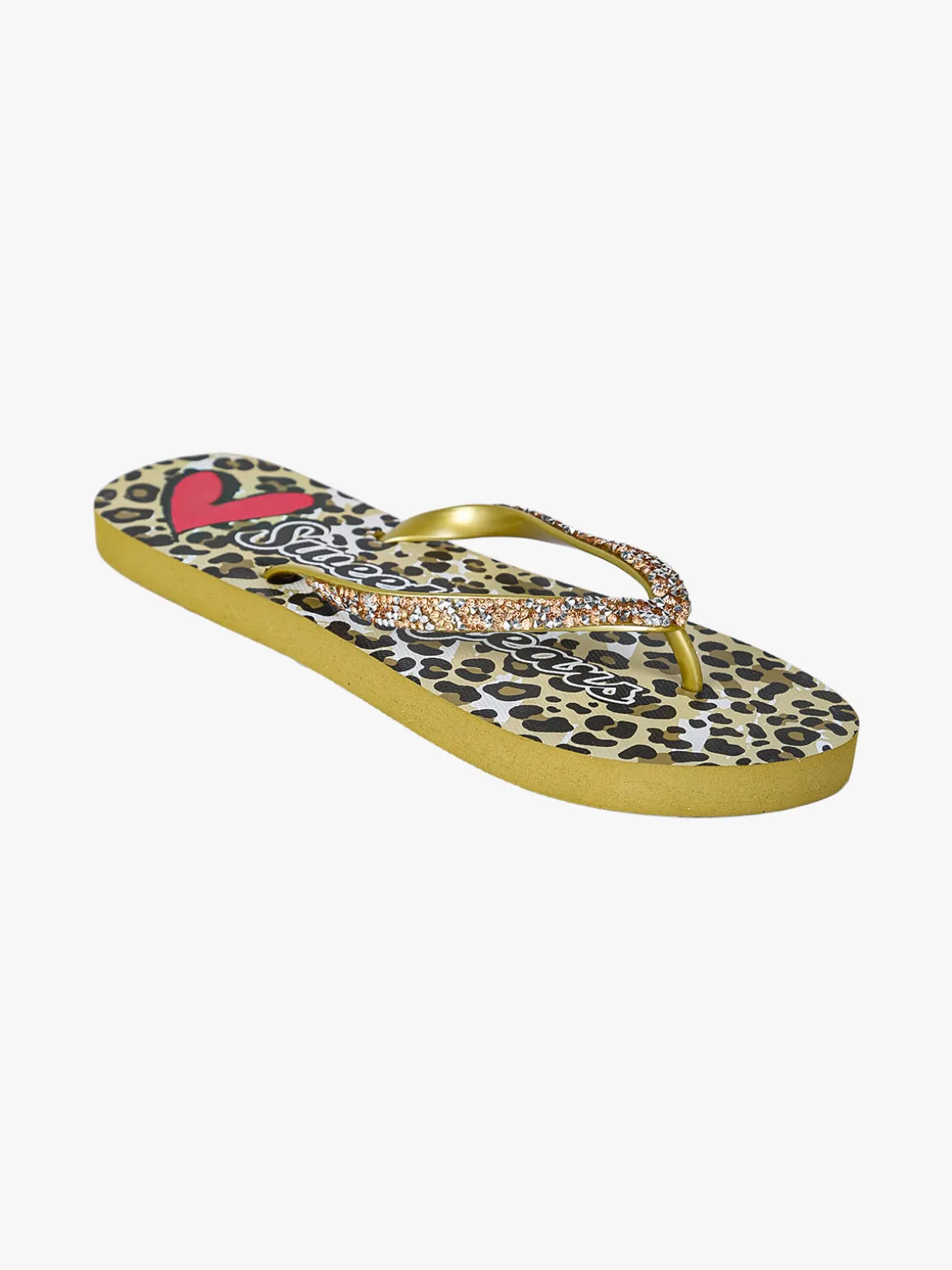 Sweet Years Infradito donna animalier in gomma con strass e pietre - giallo