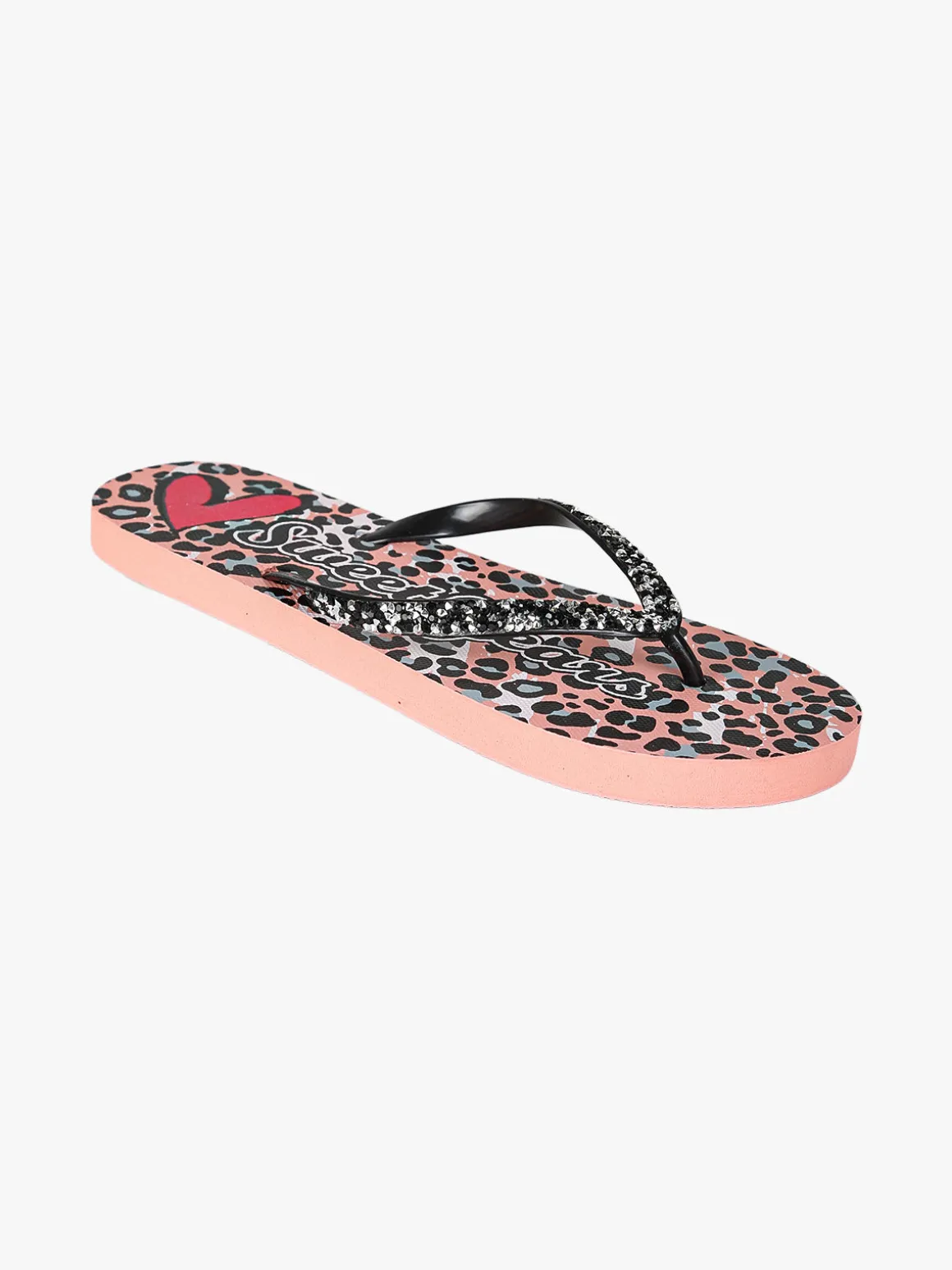 Sweet Years Infradito donna animalier in gomma con strass e pietre - rosa
