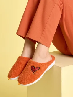 Sweet Years Pantofole donna invernali in ecopelliccia - arancione