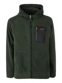 The People Rep Felpa teddy in pile da uomo con cappuccio e zip - militare