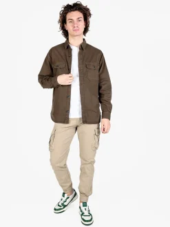 The People Rep Giacca camicia casual da uomo in cotone con bottoni