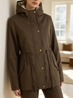 The People Rep Parka donna con cappuccio e imbottitura removibile - militare