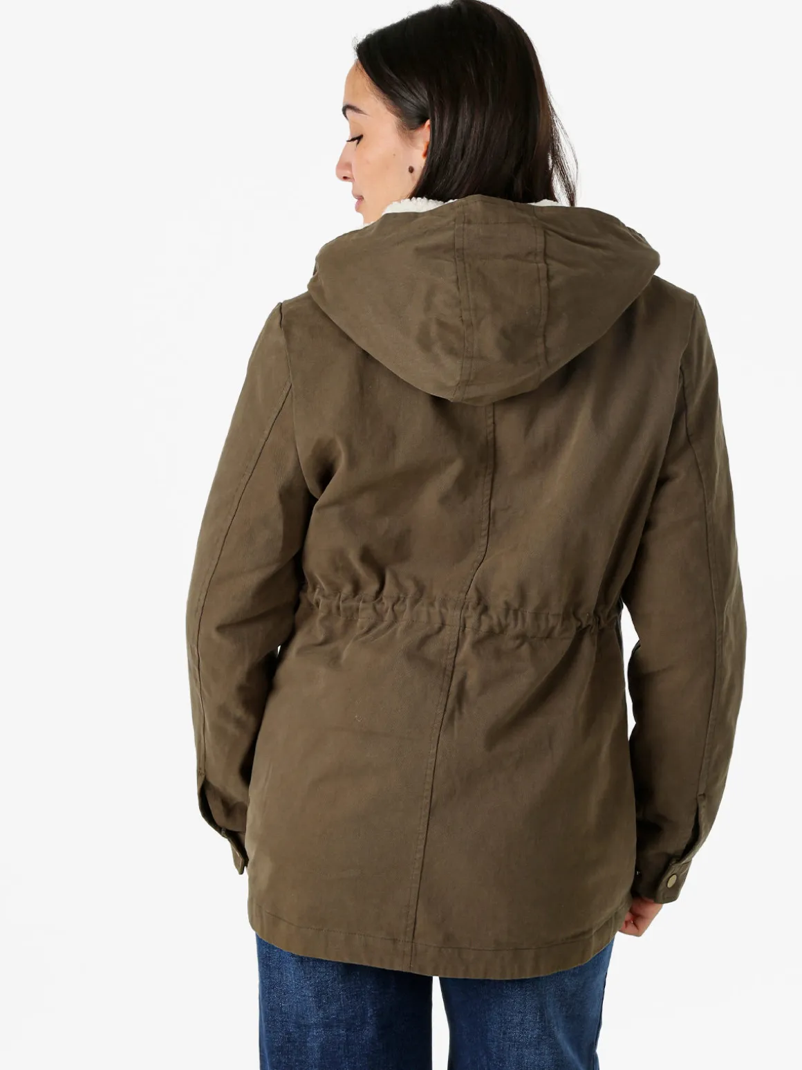 The People Rep Parka donna con cappuccio e imbottitura removibile - militare