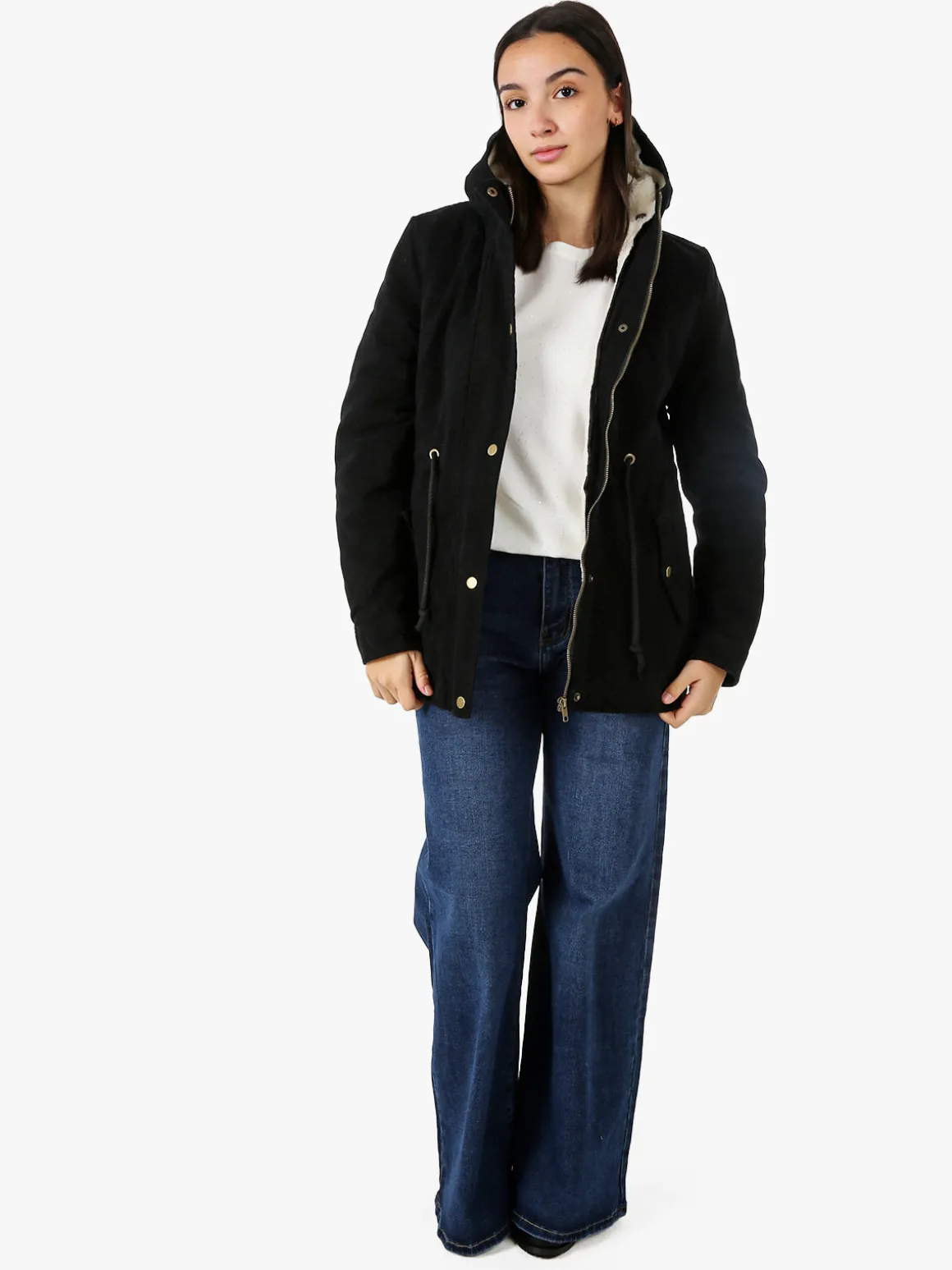 The People Rep Parka donna con cappuccio e imbottitura removibile - nero