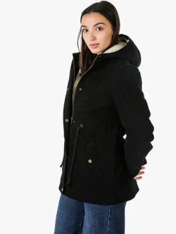 The People Rep Parka donna con cappuccio e imbottitura removibile - nero
