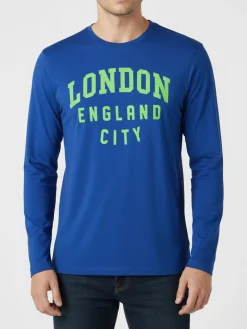 The People Rep T-shirt da uomo a maniche lunghe con stampa - blu