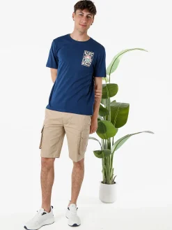 The People Rep T-shirt da uomo in cotone con stampa davanti e dietro - blu