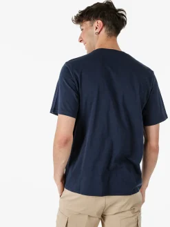 The People Rep T-shirt da uomo in cotone con bottoncini sullo scollo - blu scuro