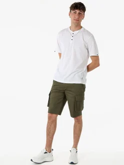 The People Rep T-shirt da uomo in cotone con bottoncini sullo scollo - bianco