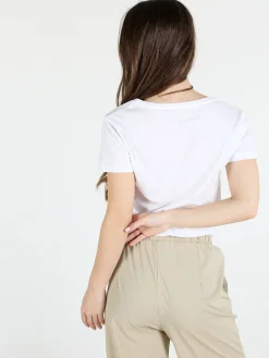 The People Rep T-shirt donna in cotone con scollo a V e stampa scritta