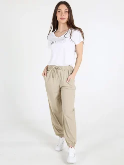 The People Rep T-shirt donna in cotone con scollo a V e stampa scritta