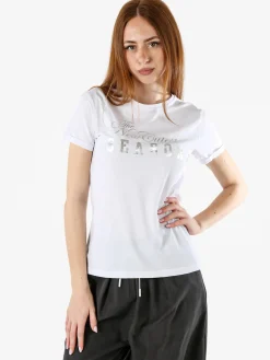 The People Rep T-shirt donna in cotone con stampa - bianco