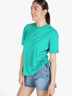 The People Rep T-shirt donna in cotone con arricciatura laterale