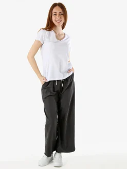 The People Rep T-shirt donna in cotone con scollo a V - bianco