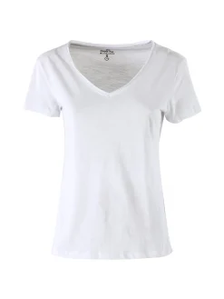 The People Rep T-shirt donna in cotone con scollo a V - bianco