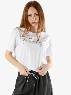 The People Rep T-shirt donna in cotone con stampa - bianco