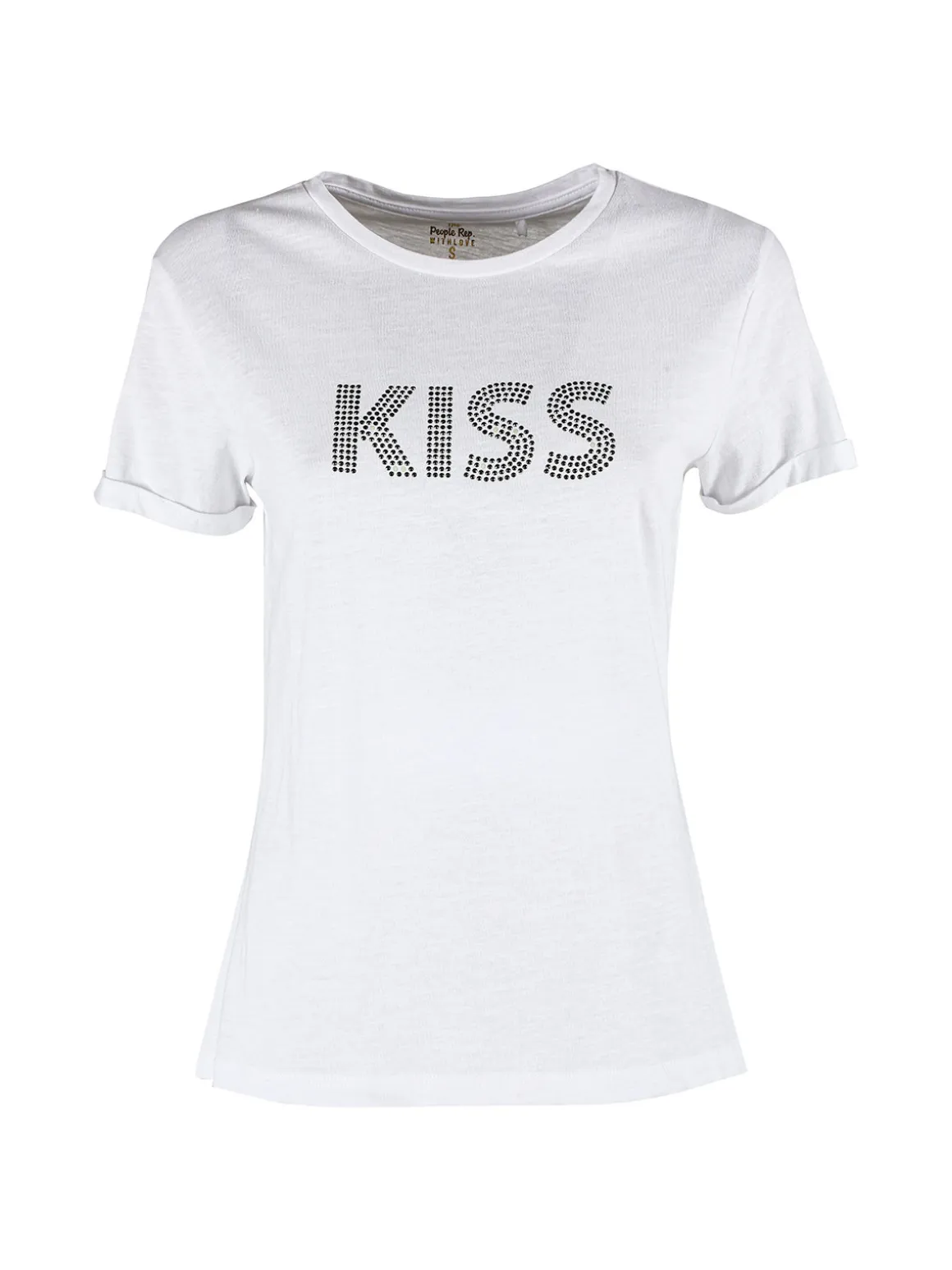 The People Rep T-shirt donna in cotone con scollo a V e stampa scritta