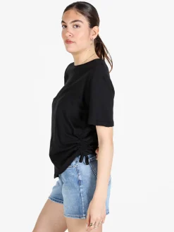 The People Rep T-shirt donna in cotone con arricciatura laterale
