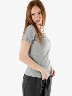 The People Rep T-shirt donna in cotone con scollo a V e stampa scritta