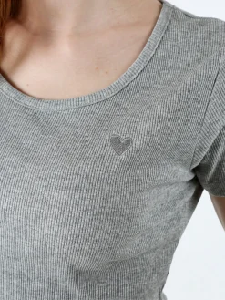 The People Rep T-shirt donna in cotone con scollo a V e stampa scritta
