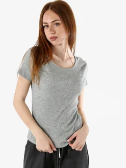 The People Rep T-shirt donna in cotone a costine - grigio
