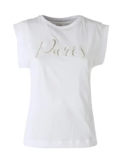 The People Rep T-shirt donna in cotone con ricamo - bianco
