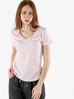The People Rep T-shirt donna in cotone con scollo a V - rosa