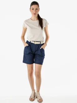 The People Rep T-shirt girocollo da donna in cotone con perline - beige