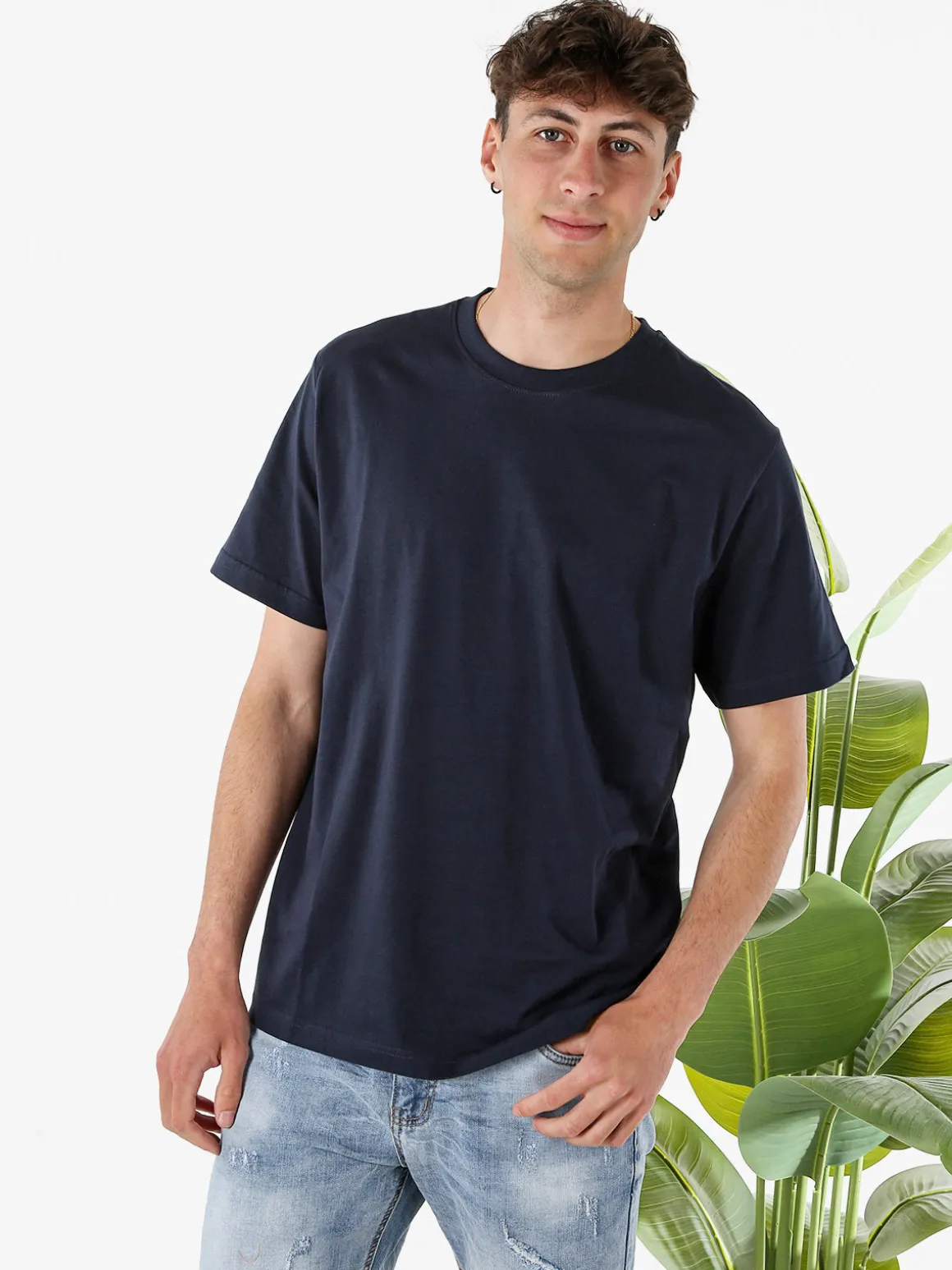 The People Rep T-shirt girocollo da uomo in cotone - blu scuro