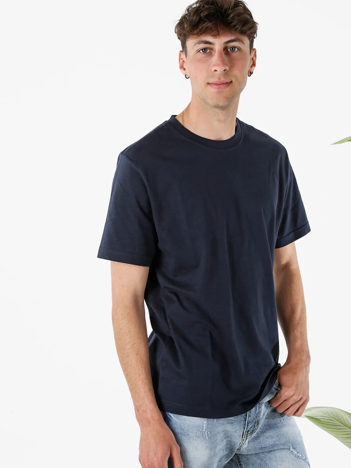 The People Rep T-shirt girocollo da uomo in cotone - blu scuro