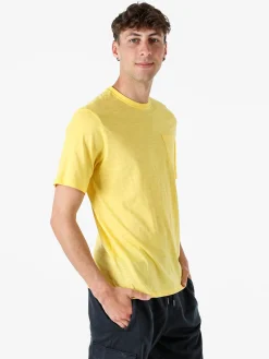 The People Rep T-shirt in cotone da uomo con taschino - giallo