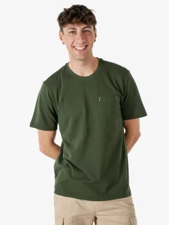 The People Rep T-shirt in cotone da uomo con taschino frontale - militare