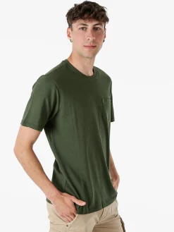 The People Rep T-shirt in cotone da uomo con taschino frontale - militare