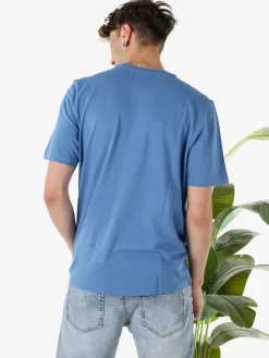 The People Rep T-shirt in cotone da uomo con taschino frontale - blu