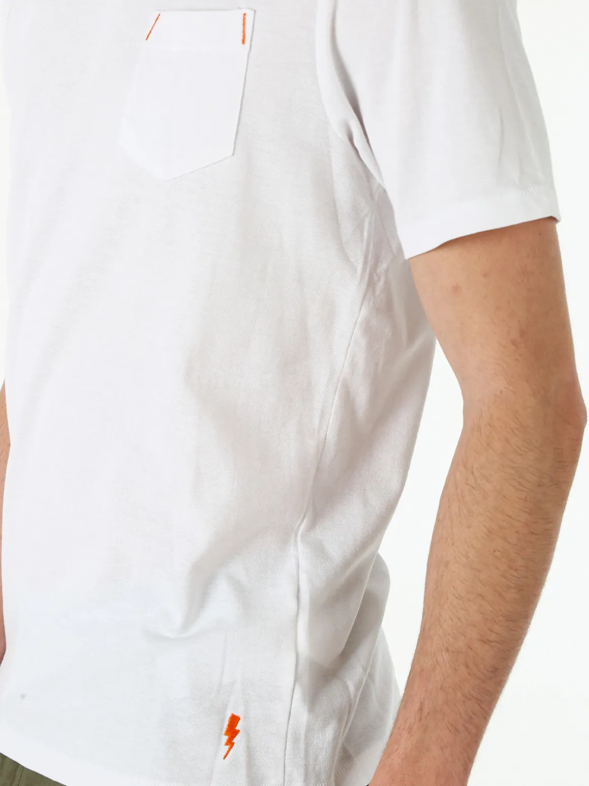 The People Rep T-shirt in cotone da uomo con taschino frontale - bianco