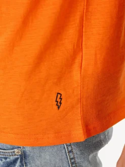 The People Rep T-shirt in cotone da uomo con taschino - arancione