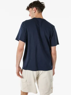 The People Rep T-shirt in cotone da uomo con taschino - blu scuro