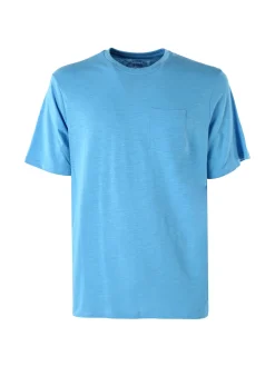 The People Rep T-shirt in cotone da uomo con taschino - turchese