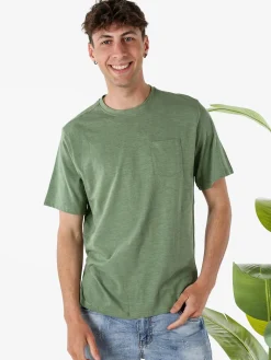 The People Rep T-shirt in cotone da uomo con taschino - verde