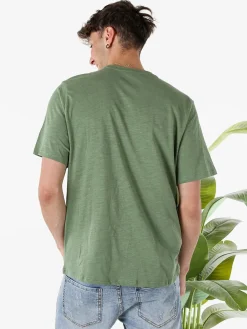 The People Rep T-shirt in cotone da uomo con taschino - verde