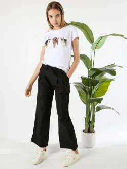 Timiami Collection T-shirt donna in cotone con stampa cani - bianco