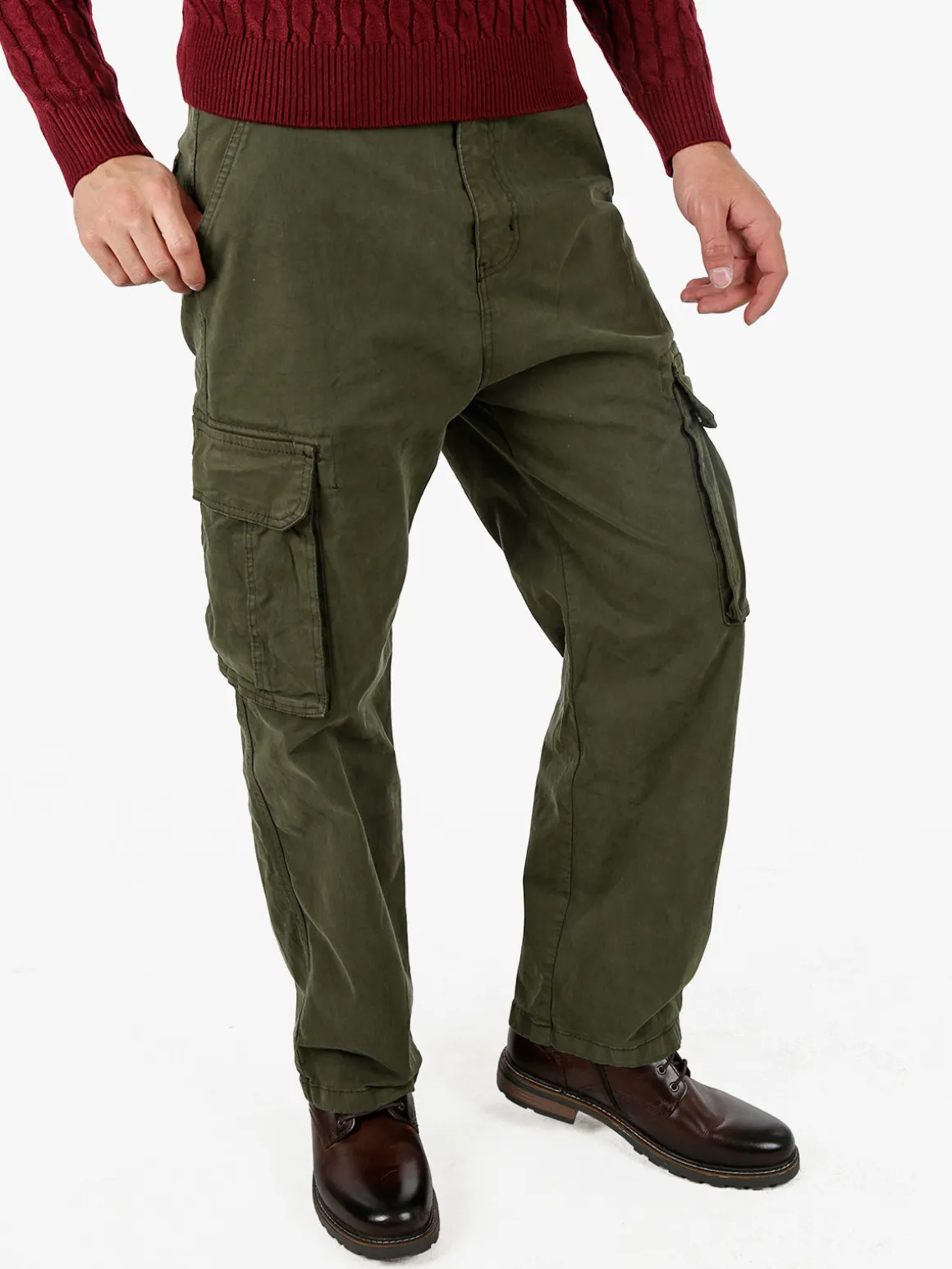 Tmk Pantaloni cargo baggy da uomo - militare