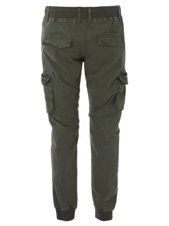 Tmk Pantaloni cargo da uomo in cotone con polsini - militare