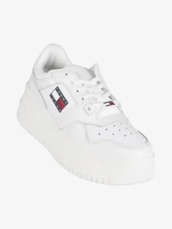Tommy Jeans Retro Basket Flatf Sneakers in pelle donna con zeppa