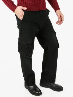Tony Backer Pantaloni cargo da uomo a gamba dritta - nero