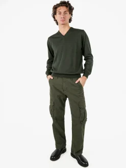 Tony Backer Pantaloni cargo da uomo a gamba dritta - militare