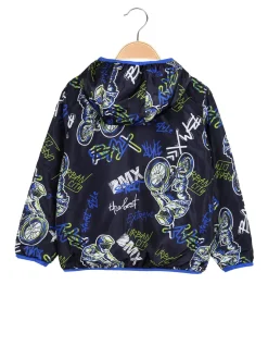 Top Style Giubbino 100 grammi da bambino reversibile con cappuccio e zip - blu